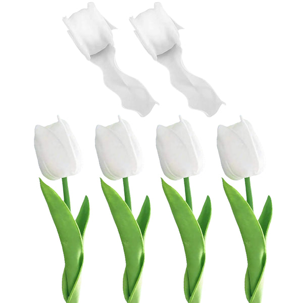 Simulation Tulip Cake Decoration Fake Flower with Ribbon