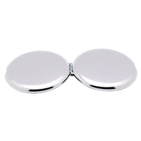 2X Portable Compact Double-Sided Mirror Mini Stainless Steel Makeup Mirror Round