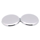 2X Portable Compact Double-Sided Mirror Mini Stainless Steel Makeup Mirror Round