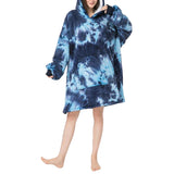 Dye Unisex Hoodie Blanket Hooded Oversized Wearable Throw Blanket Style 2