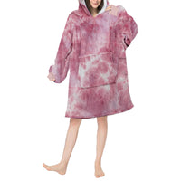 Dye Unisex Hoodie Blanket Hooded Oversized Wearable Throw Blanket Style 3