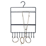 Wrought Iron Wall Hanging Earrings Storage Rack Necklace Bracelet Holder Jewelry Display Stand Black