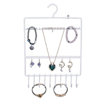 Wrought Iron Wall Hanging Earrings Storage Rack Necklace Bracelet Holder Jewelry Display Stand White