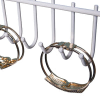 Wrought Iron Wall Hanging Earrings Storage Rack Necklace Bracelet Holder Jewelry Display Stand White