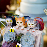 Cat Statue Garden Decor Flower Plant Pot Hanging Figurine Garden Tool Organizer