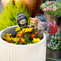 Cat Statue Garden Decor Flower Plant Pot Hanging Figurine Garden Tool Organizer