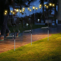 Solar Powered Firefly Light Ground Patio Stake Walkway Lamp Outdoor Garden Decor -Warm Light