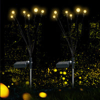 Solar Powered Firefly Light Ground Patio Stake Walkway Lamp Outdoor Garden Decor -Warm Light