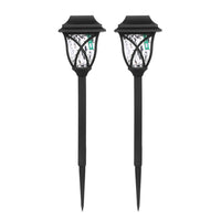 2Pcs Solar Powered Lamps Ground Lights Patio Stake Walkway Outdoor Garden Decor-Warm Light