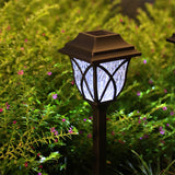 2Pcs Solar Powered Lamps Ground Lights Patio Stake Walkway Outdoor Garden Decor-White Light