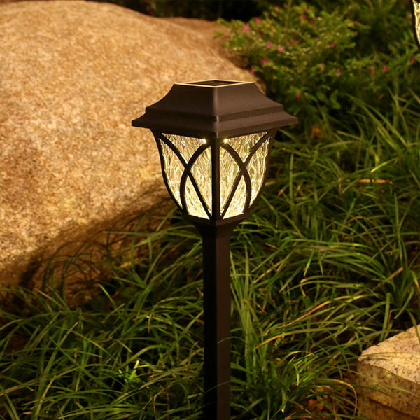 2Pcs Solar Powered Lamps Ground Lights Patio Stake Walkway Outdoor Garden Decor-Warm Light