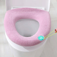 4PCS Winter Warm Bathroom Stretchable Closestool Toilet Seat Cover Pads