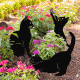 3PCS Metal Cat Decorative Garden Stakes Outdoor Garden Decor for Cat Lovers