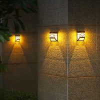 4Pcs Solar Wall Lamp Garden Fence Light Outdoor Decor Solar Powered Night Lights-Warm Light