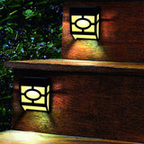 4Pcs Solar Wall Lamp Garden Fence Light Outdoor Decor Solar Powered Night Lights-Warm Light