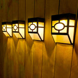 4Pcs Solar Wall Lamp Garden Fence Light Outdoor Decor Solar Powered Night Lights-Warm Light