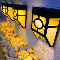 4Pcs Solar Wall Lamp Garden Fence Light Outdoor Decor Solar Powered Night Lights-Warm Light