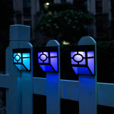 4Pcs Solar Wall Lamp Garden Fence Light Outdoor Decor Solar Powered Night Lights-Colorful Light