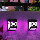 4Pcs Solar Wall Lamp Garden Fence Light Outdoor Decor Solar Powered Night Lights-Colorful Light