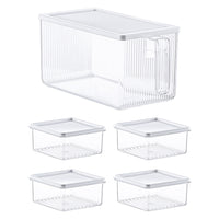 Set of 5 Pcs Food Storage Container Refrigerator Storage Box with Lid and Handle