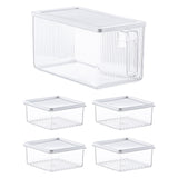 Set of 5 Pcs Food Storage Container Refrigerator Storage Box with Lid and Handle