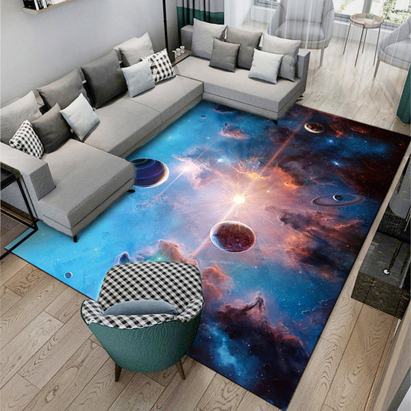 Planet Printed Rug Floor Carpet Floor Mat Kid Bedroom Decor Home Decoration 80 x 160cm -Style 1