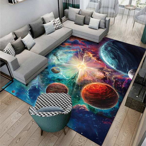 Planet Printed Rug Floor Carpet Floor Mat Kid Bedroom Decor Home Decoration 100 x 160cm -Style 2