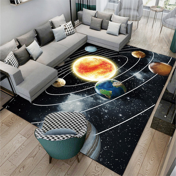 Planet Printed Rug Floor Carpet Floor Mat Kid Bedroom Decor Home Decoration 80 x 160cm -Style 3