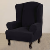 Wingback Chair Cover Stretch Armchair Wing Chair Slipcover Wing Back Chair Cover-Black