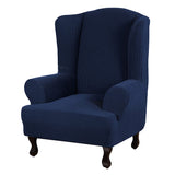 Wingback Chair Cover Stretch Armchair Wing Chair Slipcover Wing Back Chair Cover-Blue