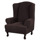 Wingback Chair Cover Stretch Armchair Wing Chair Slipcover Wing Back Chair Cover-Coffee