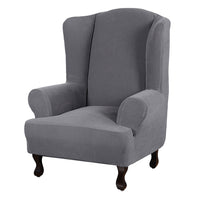 Wingback Chair Cover Stretch Armchair Wing Chair Slipcover Wing Back Chair Cover-Grey