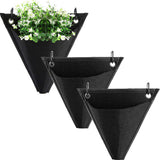 5Pcs Wall Hanging Plant Bag Triangle Plant Grow Bags Plant Pots with 10 Hooks