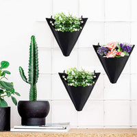 5Pcs Wall Hanging Plant Bag Triangle Plant Grow Bags Plant Pots with 10 Hooks