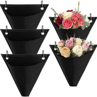 5Pcs Wall Hanging Plant Bag Triangle Plant Grow Bags Plant Pots with 10 Hooks