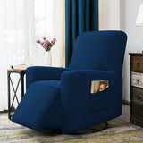 Stretch Recliner Cover Lift Reclining Recliner Chair Slip Cover Recliner Slipcover-Navy Blue