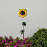 Shaking Head Sunflower Garden Statues Metal Yard Stakes Flower Bed Decor