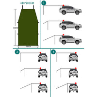 Car Awning Tent Sun Shelter Car Tailgate Shade Road Trip Camping Canopy Shade Green