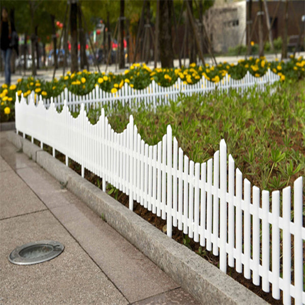 6 Pieces Plastic White Edgings Garden Picket Fence Landscape Flowerbeds Borders