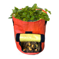 Potato Grow Bags 10 Gallon PE Planter Pots Planting Bags with Flap Window Orange