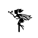 Metal Fairy Silhouette Garden Statue Sculpture Yard Stake Home Lawn Ornament-Style 4