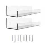 2Pcs Acrylic Floating Wall Ledge Shelf Wall Mounted Shelves Kitchen Spice Rack