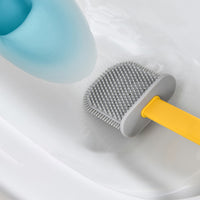 Toilet Brush and Holder Wall Mounted Soft Bristles Home Bathroom Cleaning Brush White