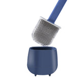 Toilet Brush and Holder Wall Mounted Soft Bristles Home Bathroom Cleaning Brush Blue