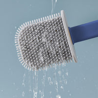 Toilet Brush and Holder Wall Mounted Soft Bristles Home Bathroom Cleaning Brush Blue