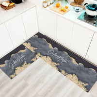 Set of 2 Pack Non Slip Mat for Kitchen Bathroom Floor Grey