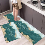 Set of 2 Pack Non Slip Mat for Kitchen Bathroom Floor Green