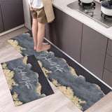 Set of 2 Pack Non Slip Mat for Kitchen Bathroom Floor Grey