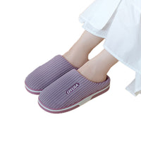 Women Plush Slippers Thick Sole Warm Shoes Home Slippers Purple