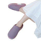 Women Plush Slippers Thick Sole Warm Shoes Home Slippers Purple